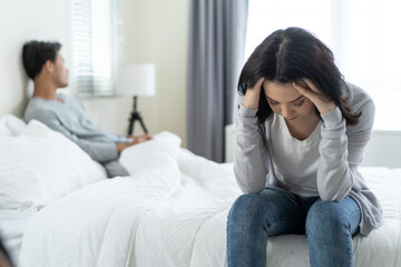 divorcing couple mad in bed