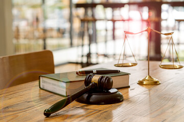 gavel book and scales of justice