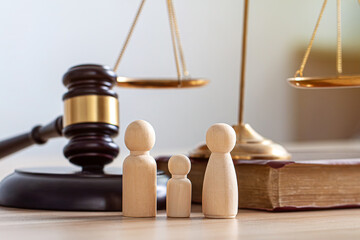 gavel and wooden family