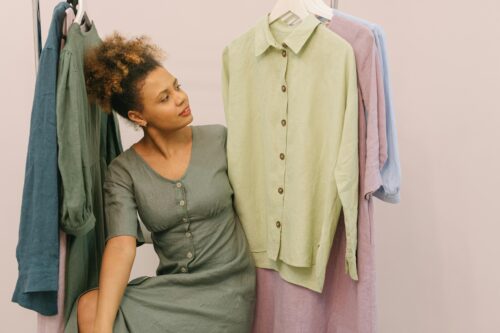 woman looking at clothes